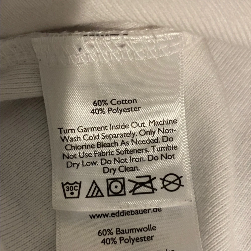 Eddie Bauer White and Orange Crewneck Top. Soft and comfortable - Picture 7 of 7